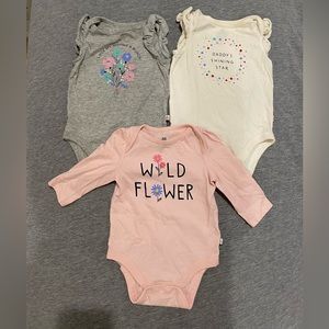 Gap Baby girl onesies, sleeveless and long sleeves.